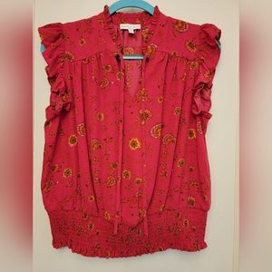 Sleeveless floral blouse Maison d'Amélie